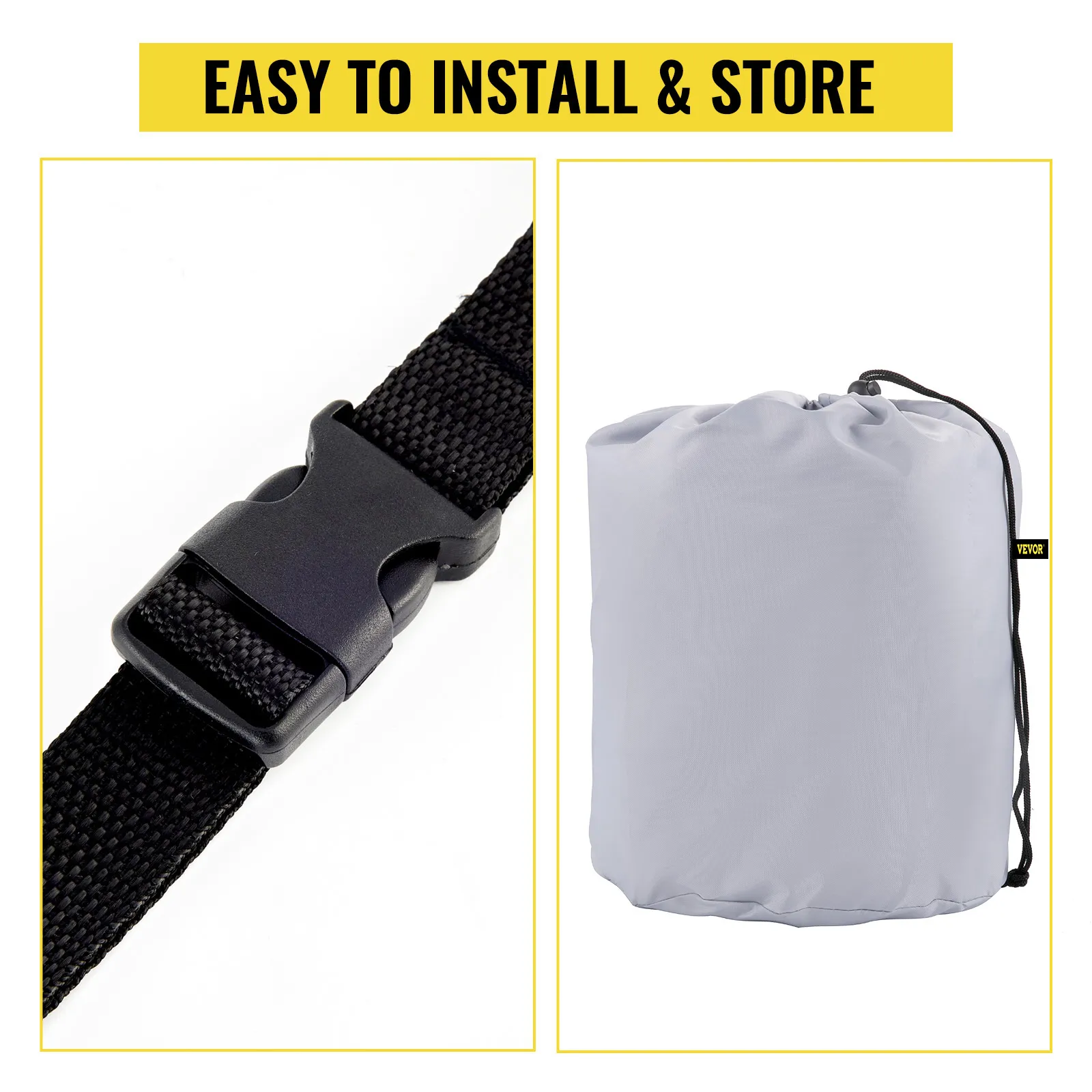 Funda para embarcación tipo T VEVOR, hebilla negra de fácil instalación y bolsa de almacenamiento compacta.