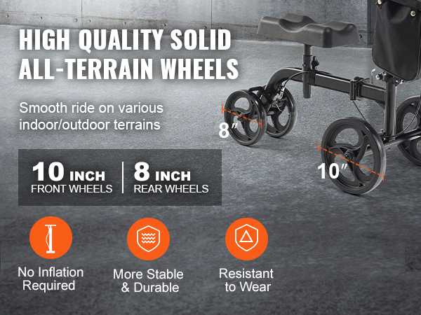VEVOR Folding Knee Scooter, Carbon Steel Steerable Knee