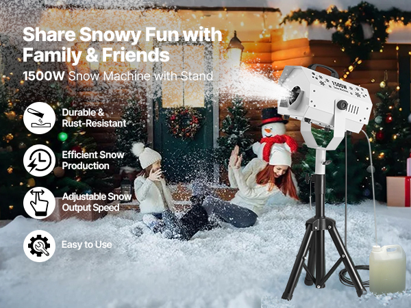 Machine à Neige VEVOR 1200W Avec Support Réglable Et Télécommande - Pour Noël, Mariages, événements Intérieurs - 7