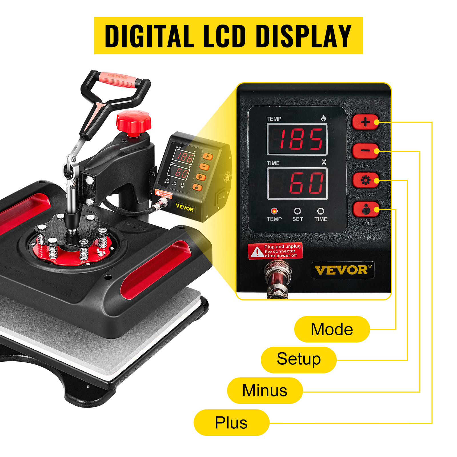 VEVOR 11 in 1 Heat Press, 12 x 15 Inch, Multifunctional Clamshell