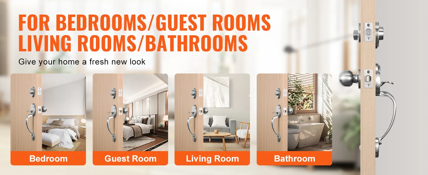 VEVOR front door handle set for bedrooms, guest rooms, living rooms, and bathrooms.