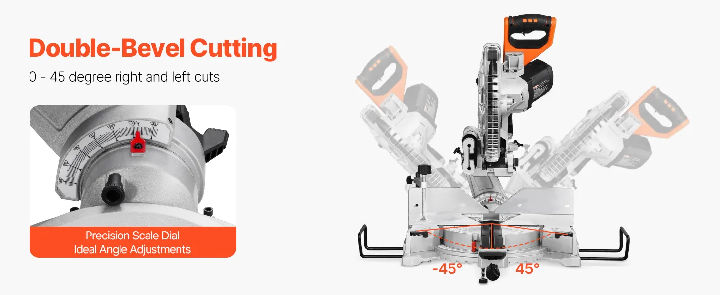 Sliding Compound Miter Saw 12-In Blade 15 Amp Motor Corded Double Bevel 60-Tooth