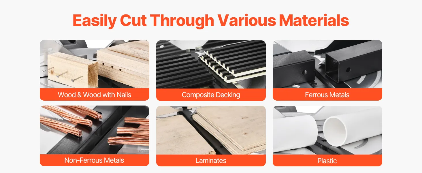 Sliding Compound Miter Saw 12-In Blade 15 Amp Motor Corded Double Bevel 60-Tooth