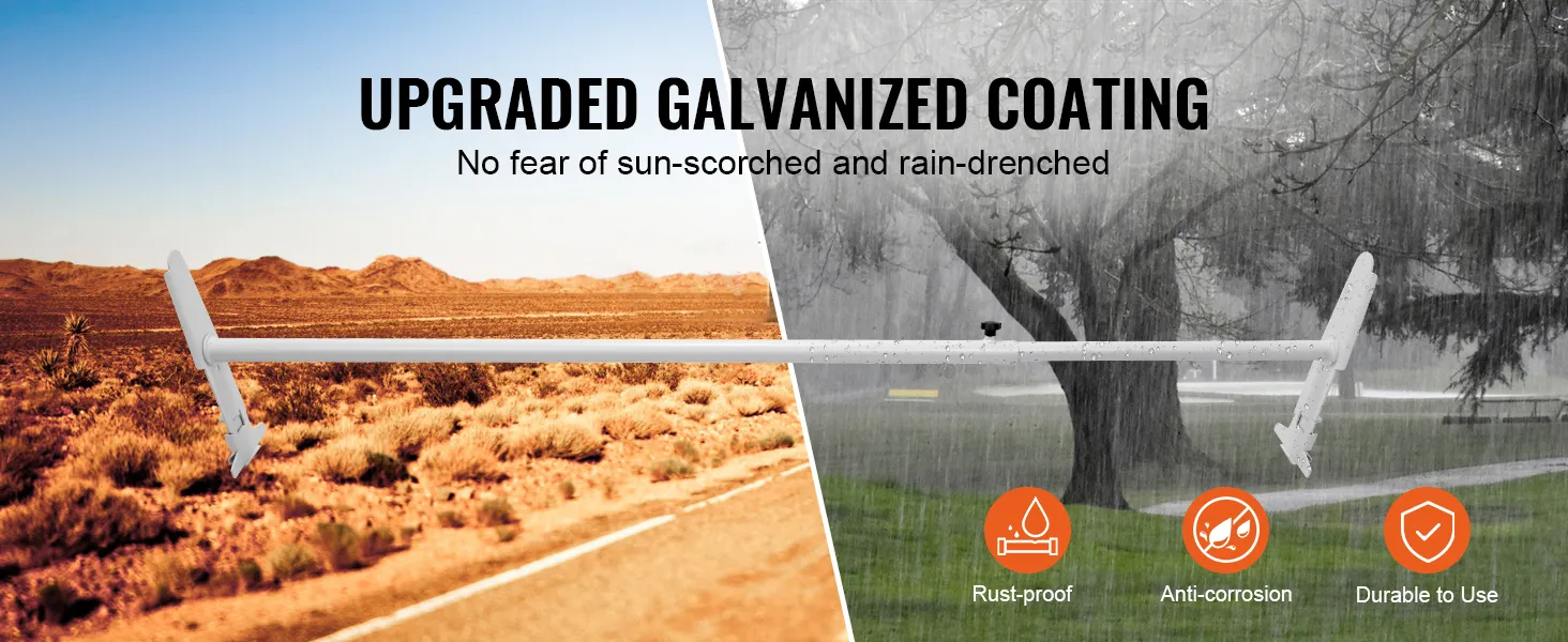 VEVOR van roof ladder rack with upgraded galvanized coating for rust-proof and durability in all weather.
