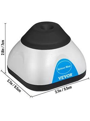 VEVOR vortex mixer, compact white and black, 3.7in wide, 2.8in tall.
