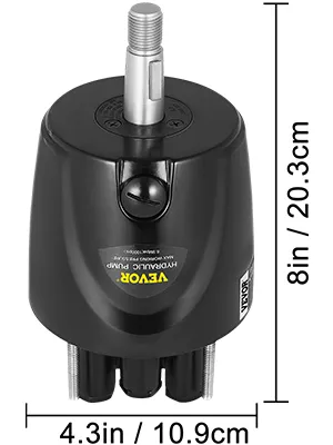 Bomba de dirección fueraborda hidráulica VEVOR, compacta, negra, 8 pulgadas de alto, 4,3 pulgadas de ancho.