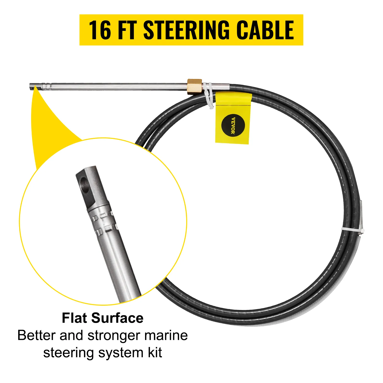 16 ft steering cable VEVOR outboard steering system for marine use.