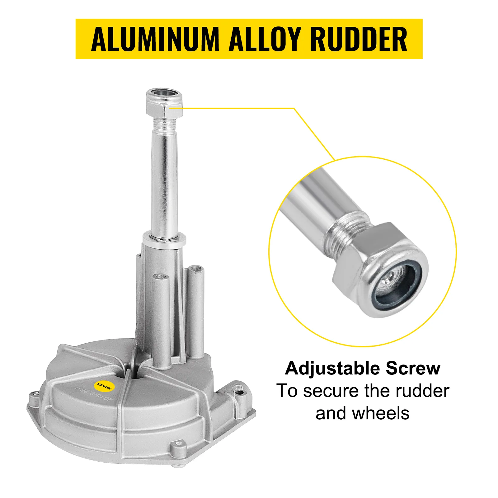 Kit de dirección de barco VEVOR con timón de aleación de aluminio y tornillo ajustable.