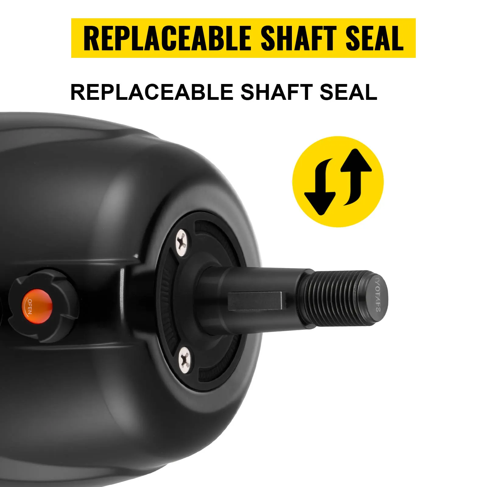 VEVOR hydraulic steering pump with replaceable shaft seal feature.