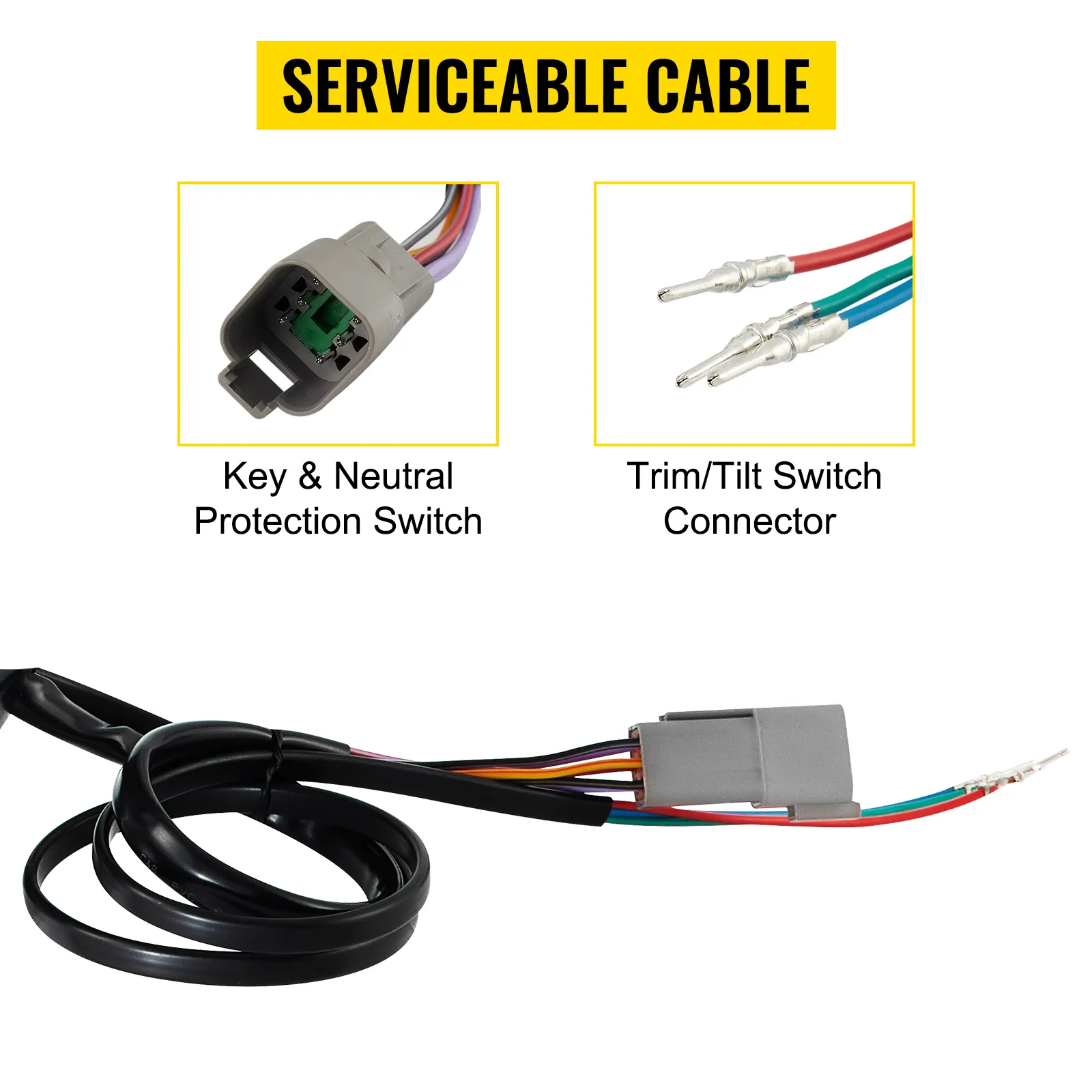 Cable de caja de control remoto VEVOR con interruptor de protección de llave y neutro, conector de ajuste/inclinación.