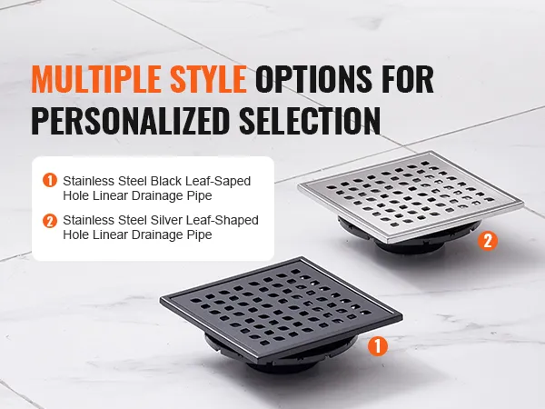 multiple style options for personalized selection: black and silver stainless steel leaf-shaped grid.