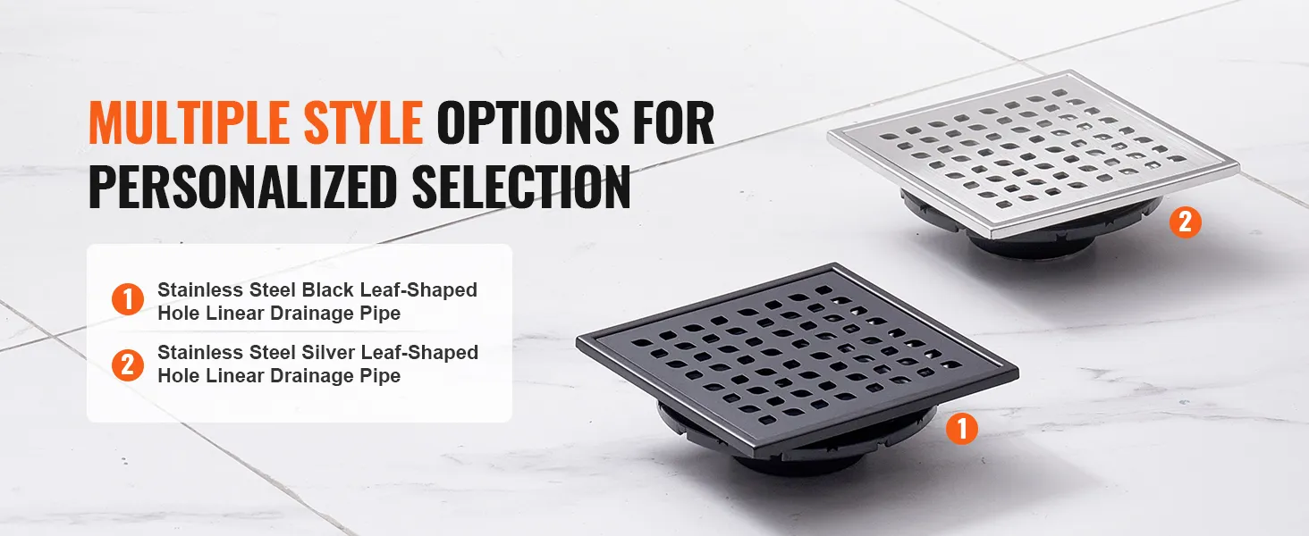 multiple style options for personalized selection: black and silver stainless steel leaf-shaped grid.