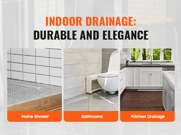 indoor drainage: durable and elegance in home shower, bathroom, and kitchen with VEVOR linear shower drain.