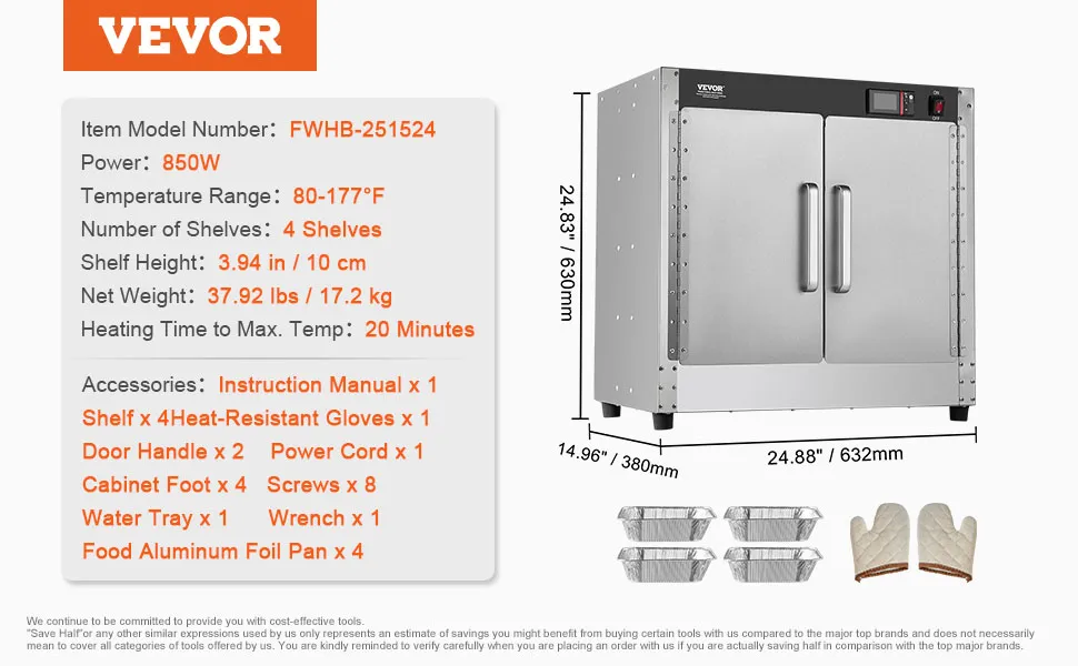 Hot Box Food Warmer 4-Tier Concession Warming Cabinet with Water Tray for Pizza
