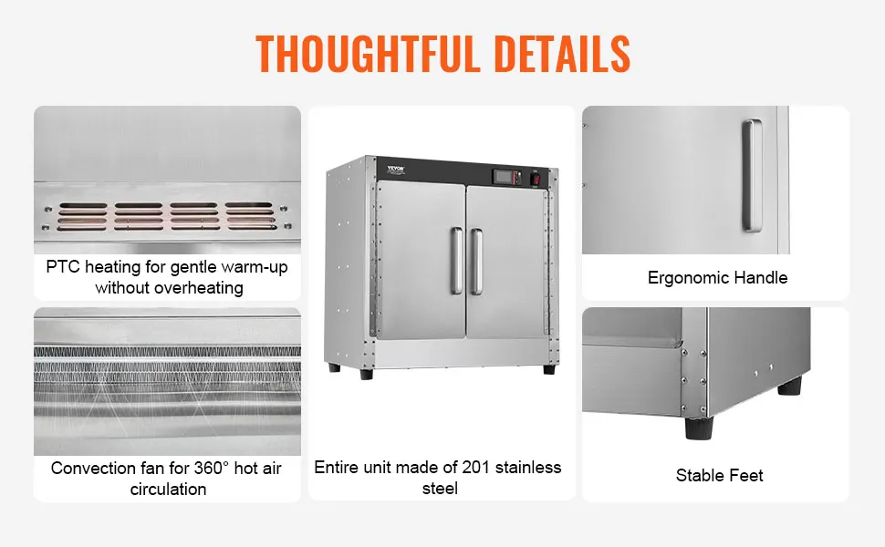 Hot Box Food Warmer 4-Tier Concession Warming Cabinet with Water Tray for Pizza