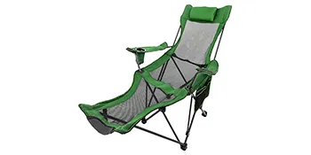 sedia da campeggio pieghevole VEVOR verde con schienale regolabile e portabicchieri.