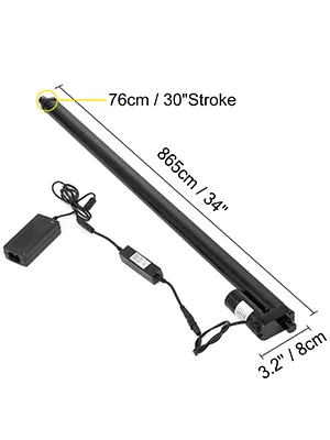VEVOR electric actuators kit with 76cm/30" stroke and 865cm/34" length.
