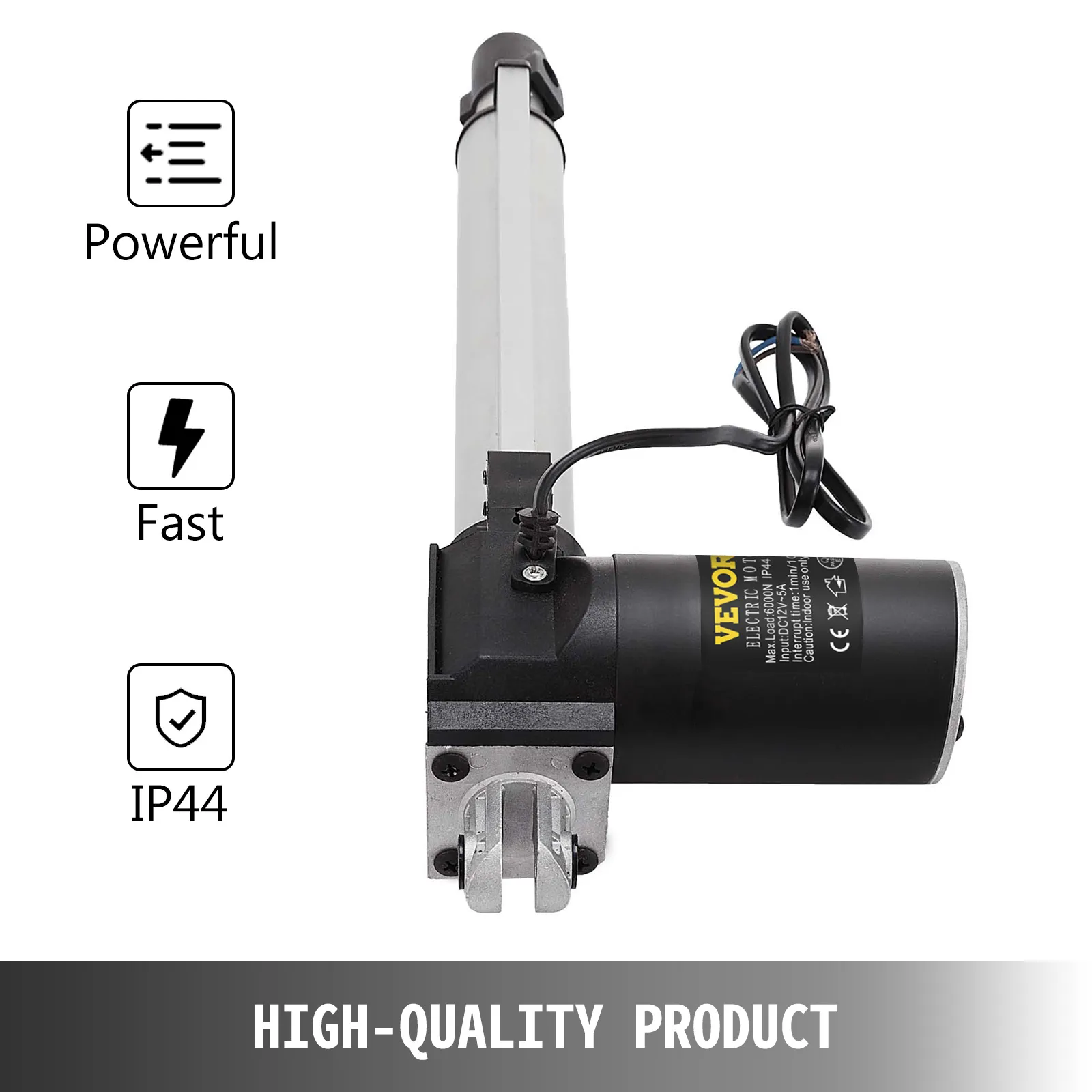 VEVOR electric actuator with ip44 rating, powerful and fast; high-quality product display.