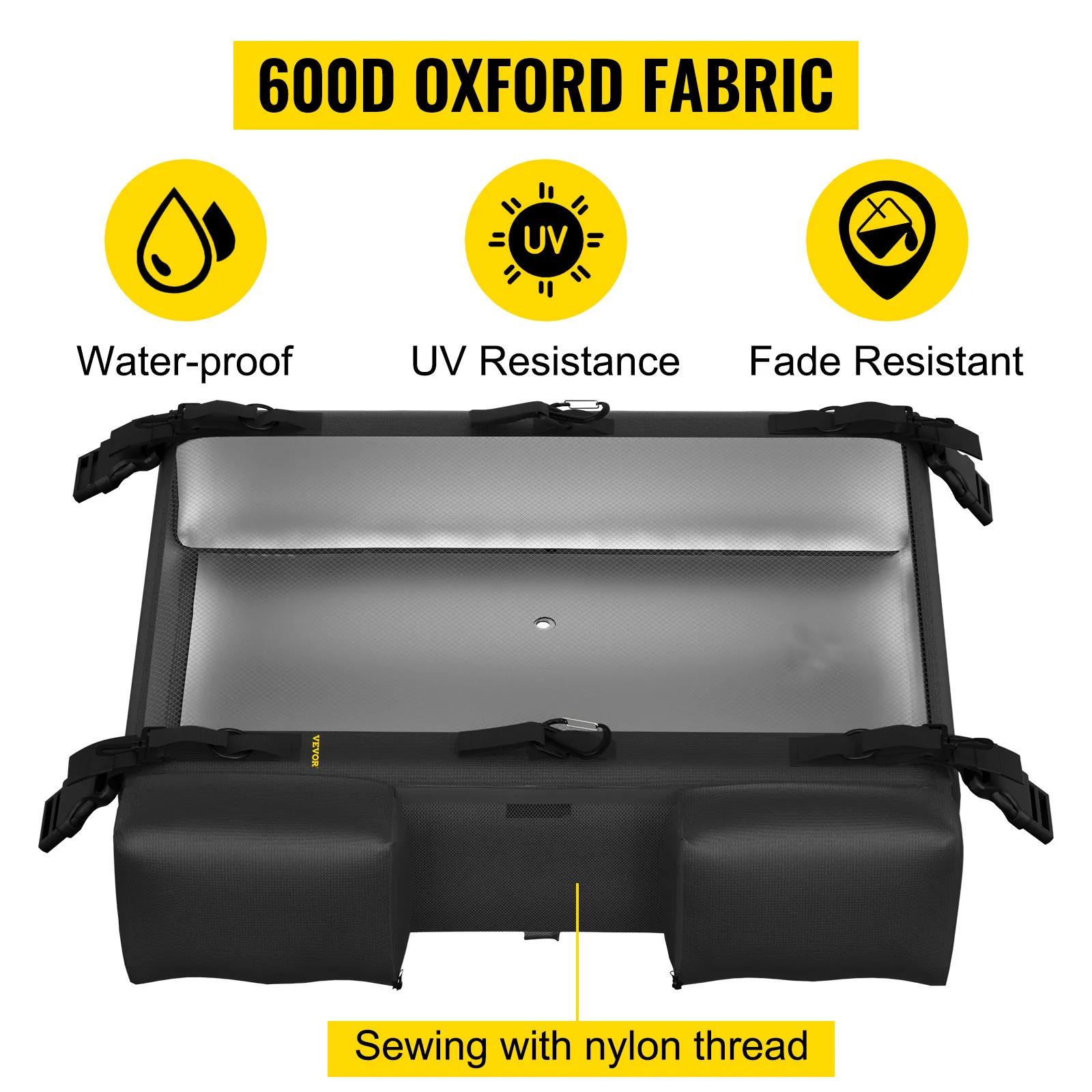 VEVOR T-Top-Aufbewahrungstasche aus wasserdichtem, UV-beständigem und farbechtem 600D Oxford-Gewebe.