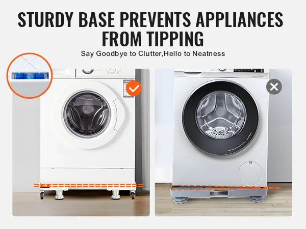 sturdy VEVOR mini fridge stand provides a stable base with 8 leveling tools to prevent appliance tipping.