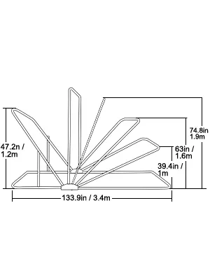 VEVOR motorcycle shelter dimensions and structure specifications.