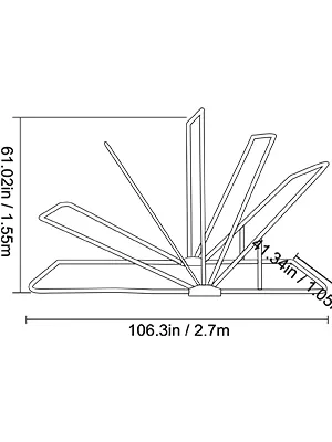 VEVOR motorcycle shelter dimensions: height 61.02in (155cm), width 106.3in (2.7m).