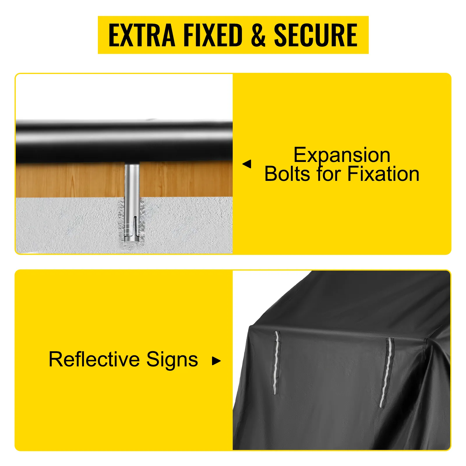 śruby rozporowe do mocowania i odblaskowe znaki na wiatach motocyklowych VEVOR.