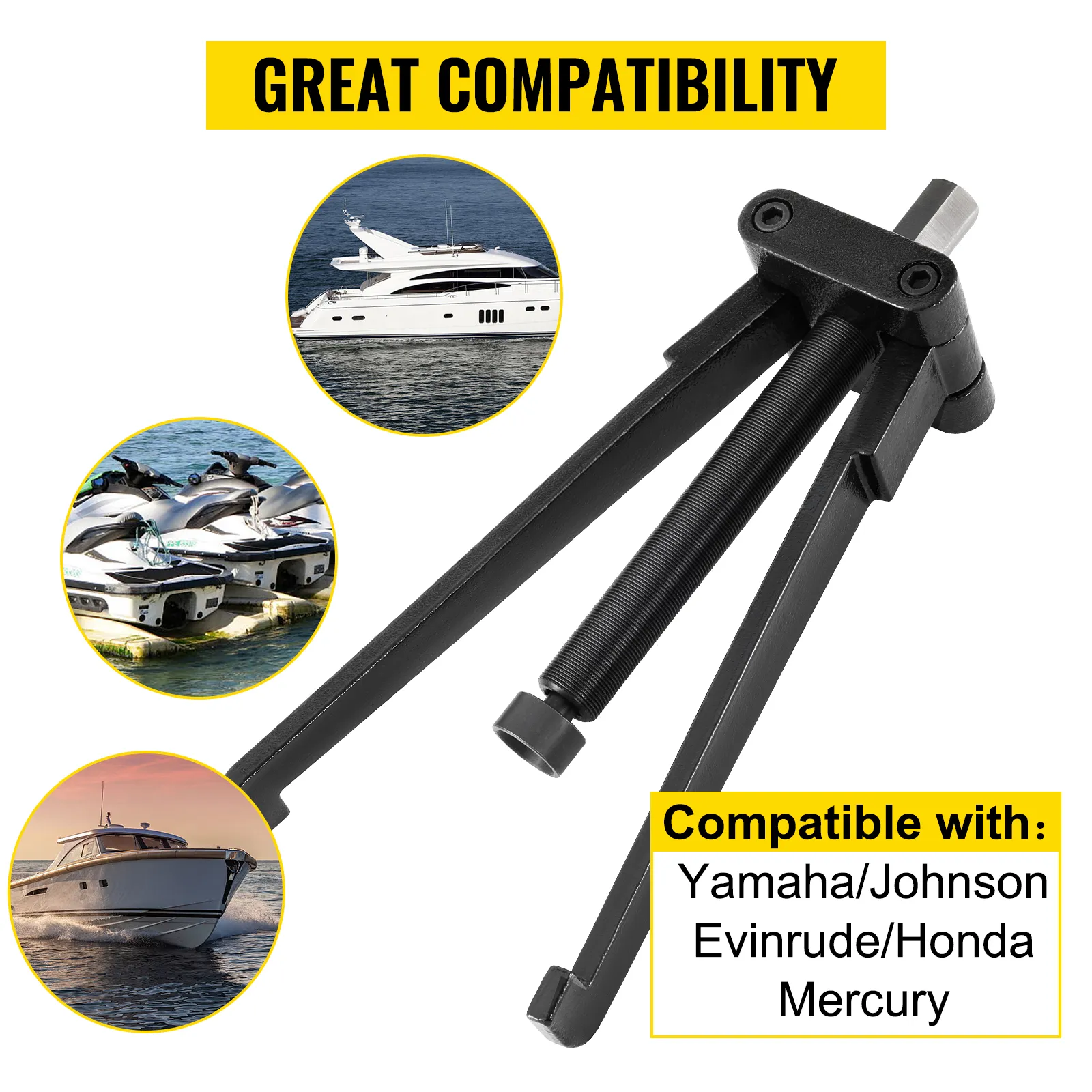 VEVOR marine bearing puller with great compatibility for yamaha, johnson, evinrude, honda.