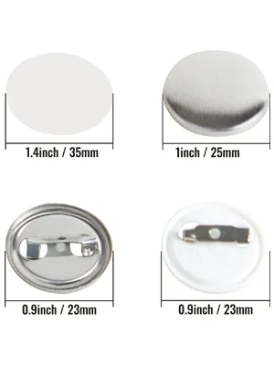 VEVOR button badge parts with round metal and plastic components for badge making.