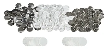 VEVOR button maker parts in different colors organized in groups.