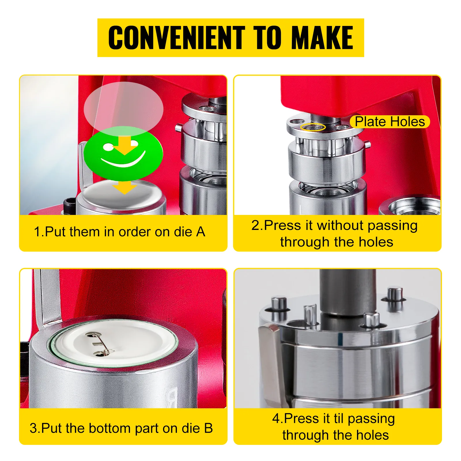 VEVOR button maker step-by-step instructions for easy badge creation