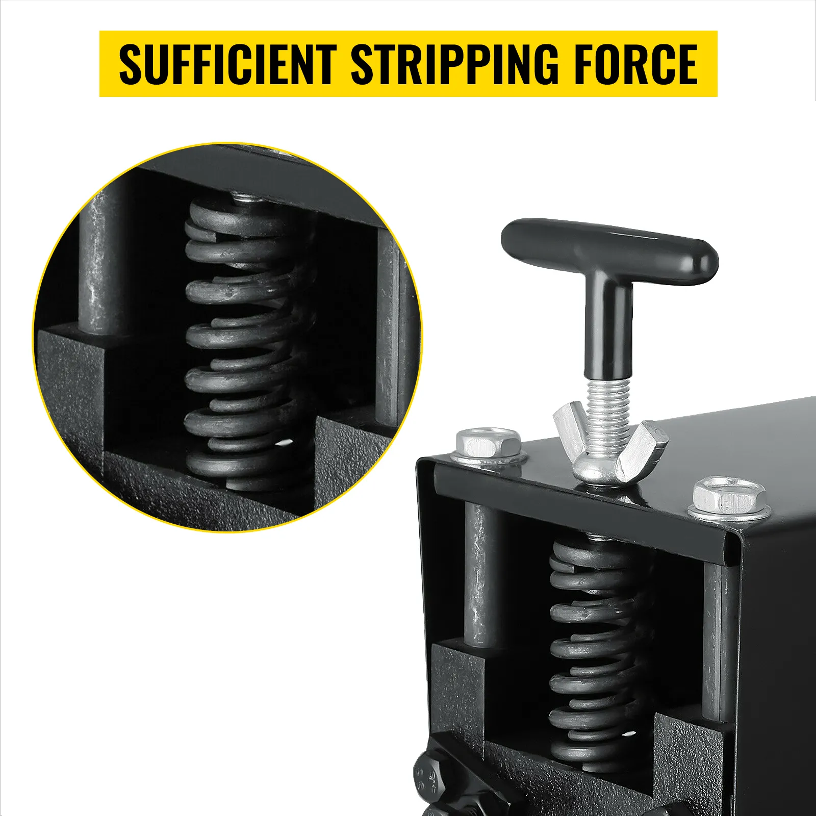 VEVOR wire stripping machine with t-handle for sufficient stripping force.