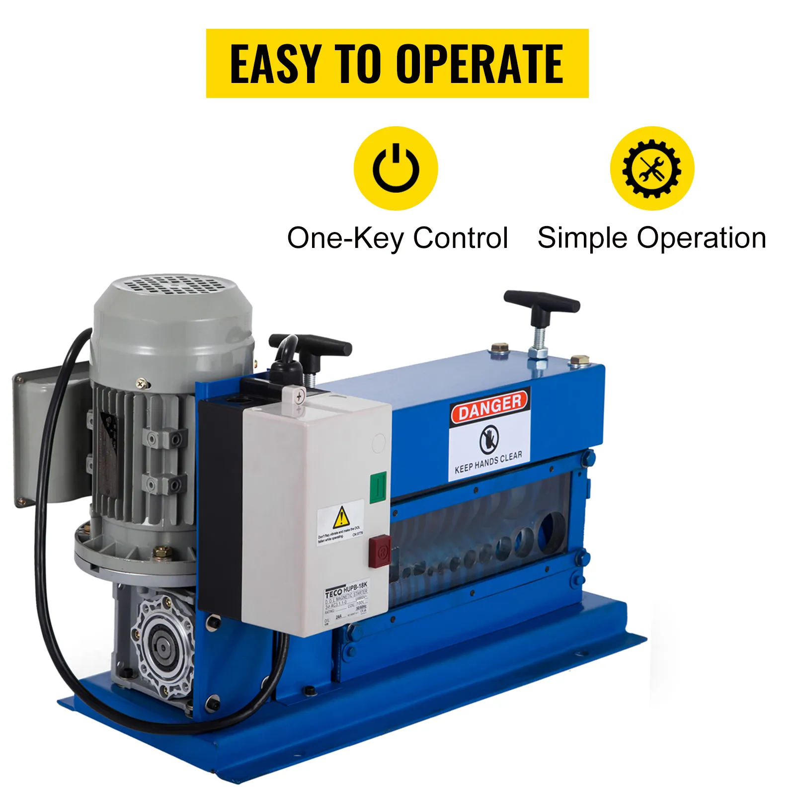 Máquina peladora de cables VEVOR con control de una tecla y funciones de operación simples.