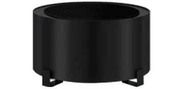 Brasero sin humo VEVOR en color negro elegante con un diseño cilíndrico moderno.