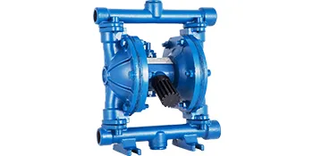 blue VEVOR air-operated diaphragm pump with dual chambers and a central valve.