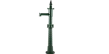 VEVOR hand water pump in green with a vertical handle and spout.