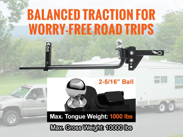 VEVOR-Gewichtsverteilungskupplung für ausgewogenes Ziehen von 1000 lbs Stützlast und 10000 lbs Bruttogewicht