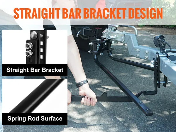 VEVOR-Anhängerkupplung zur Gewichtsverteilung mit gerader Stangenhalterung, rostfreie Konstruktion aus legiertem Stahl.