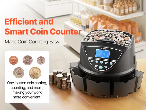 USD Coin Counter Sorter And Wrapper Machine Money Counter Organizer