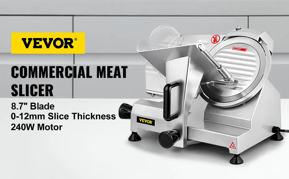 Cortadora de carne comercial VEVOR con cuchilla de 8,7" y motor de 240w.