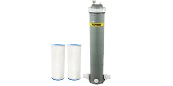 Filtro de cartucho para piscina VEVOR con dos cartuchos de recambio.