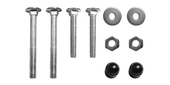 VEVOR window box brackets hardware, including bolts, nuts, washers, and caps.