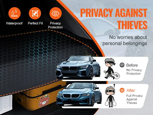 VEVOR mazda cx-5 cargo cover providing waterproof protection and theft prevention for personal belongings.