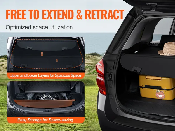 VEVOR mazda cx-5 cargo cover, extendable and retractable for optimized space utilization.