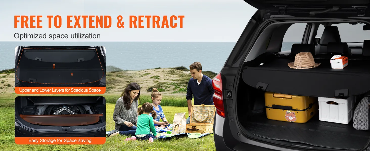VEVOR mazda cx-5 cargo cover, extendable and retractable for optimized space utilization.