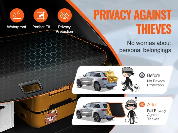 VEVOR honda crv retractable cargo cover providing privacy protection and perfect fit for belongings.