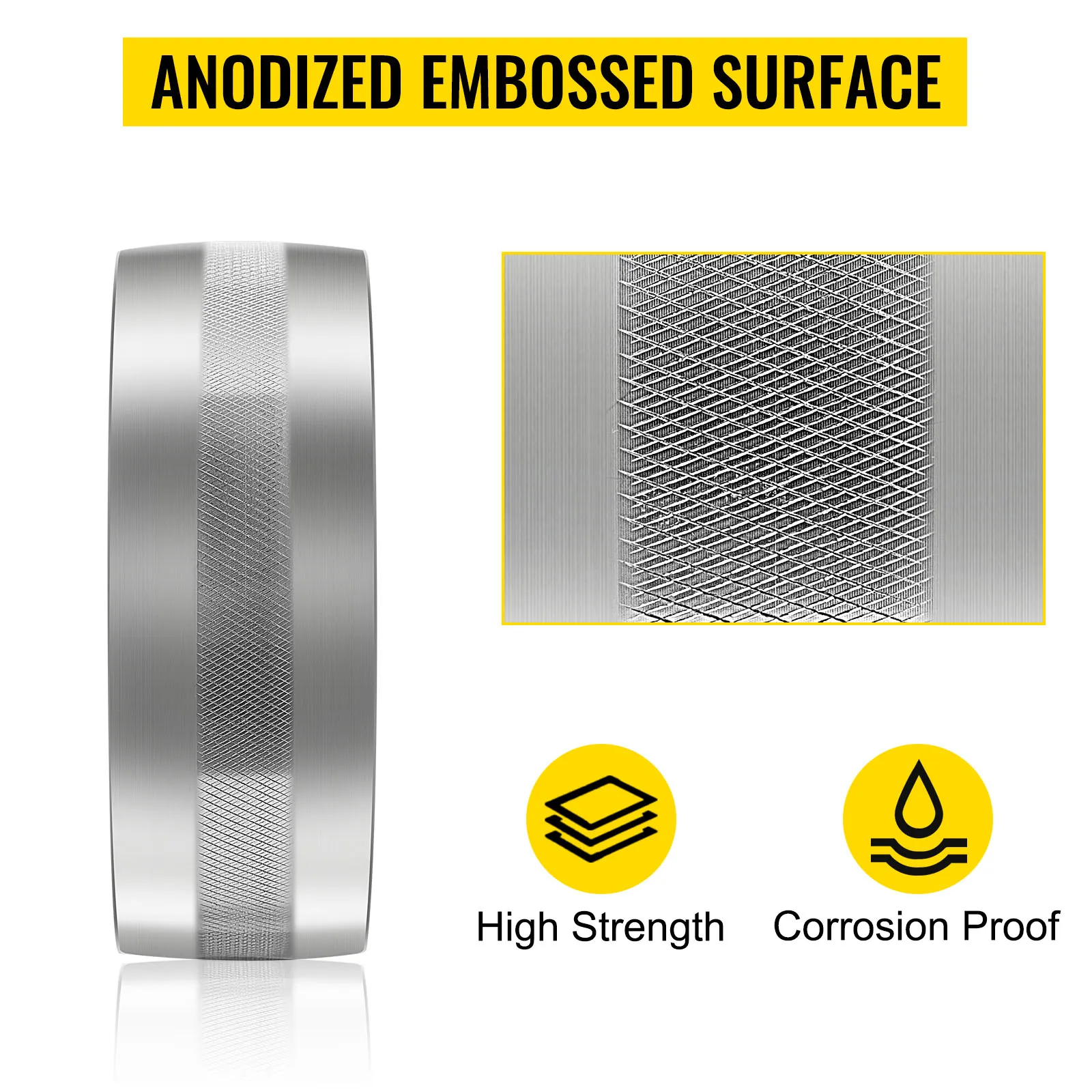 Lijadora de banda VEVOR con superficie anodizada en relieve, de alta resistencia y a prueba de corrosión.