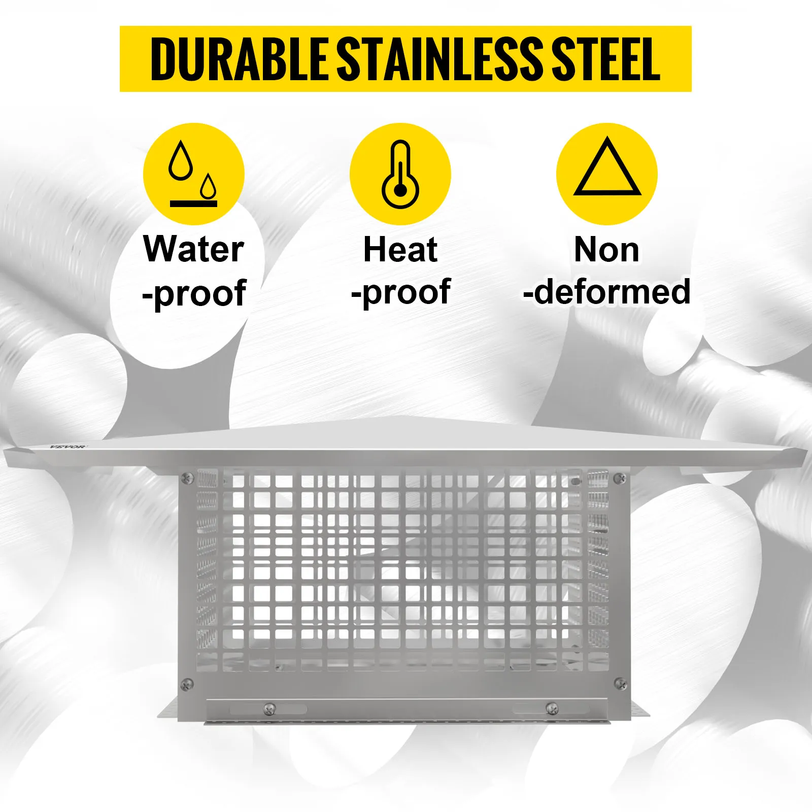 Tapa de chimenea VEVOR en acero inoxidable, impermeable, resistente al calor y no deformado.