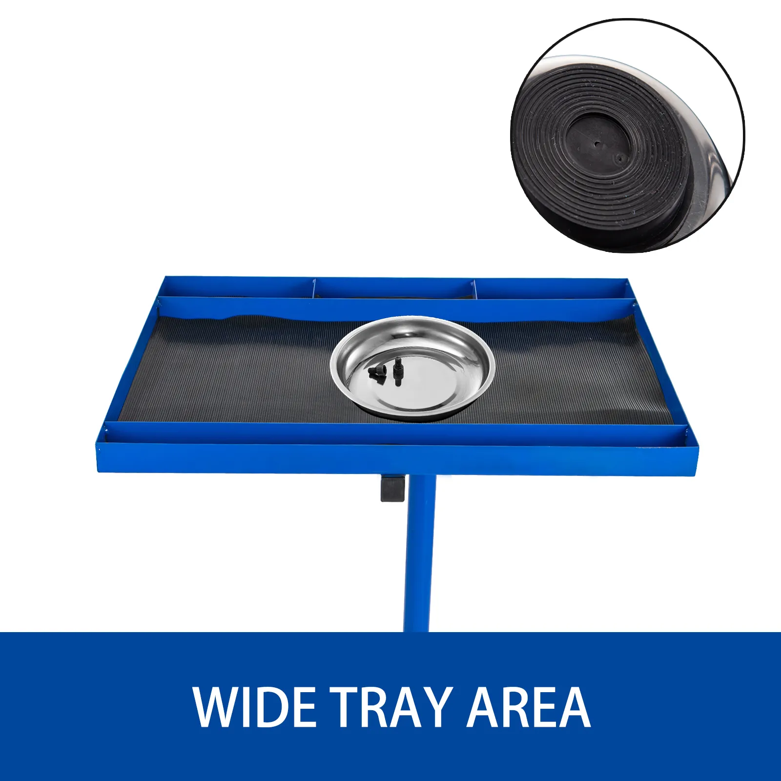 VEVOR rolling tool table with wide tray area and magnetic parts holder.