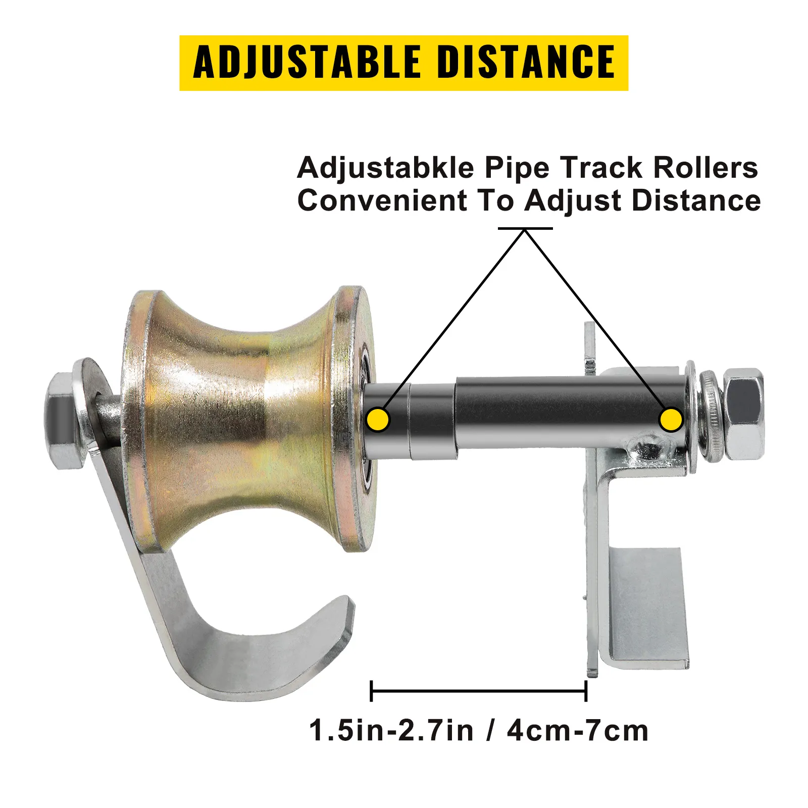 Regulowana rolka dystansowa do zestawu bramy rolowanej z ogniwami łańcuchowymi VEVOR.